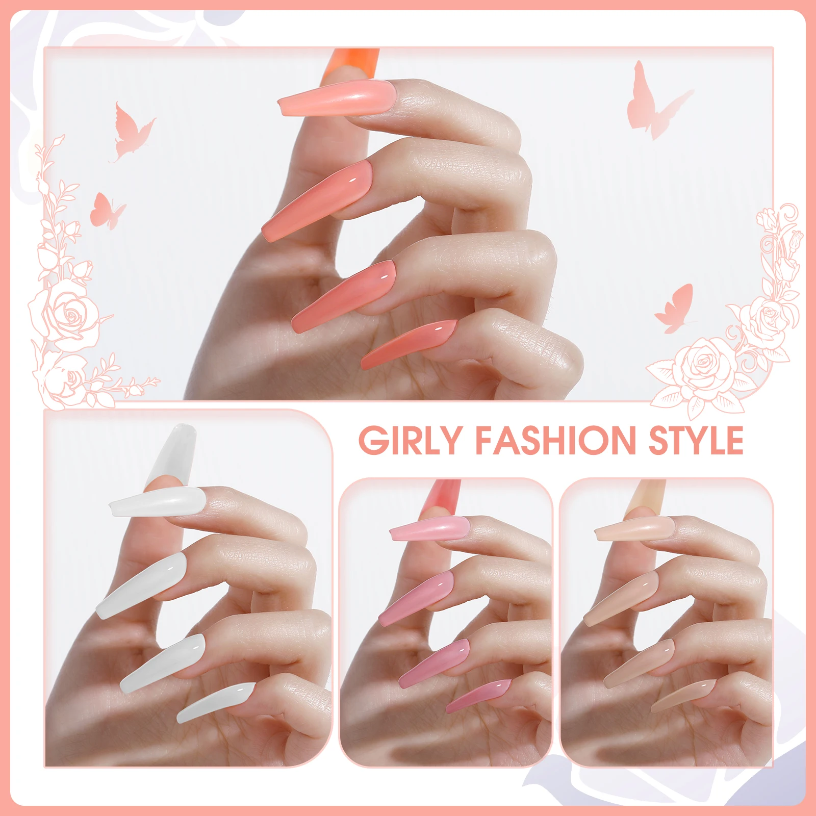 ROSALIND oem logo nails art fashion light colors gel polish set wholesale semi-permanent non toxic plain painting uv gel varnish