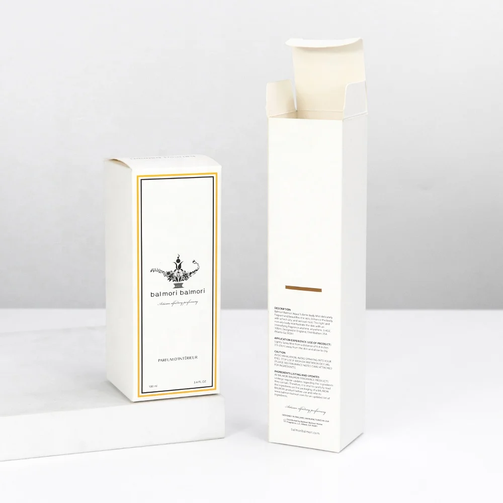 Factory price custom cosmetics lotions face serum eye serum lipsticks packaging perfume box white foldable cartons packaging box