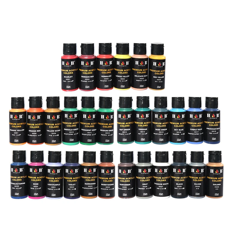 Keep Smiling Professional 60mL/tube 30colors Art Supplies Paints Artist Acrylic Color Paint Set