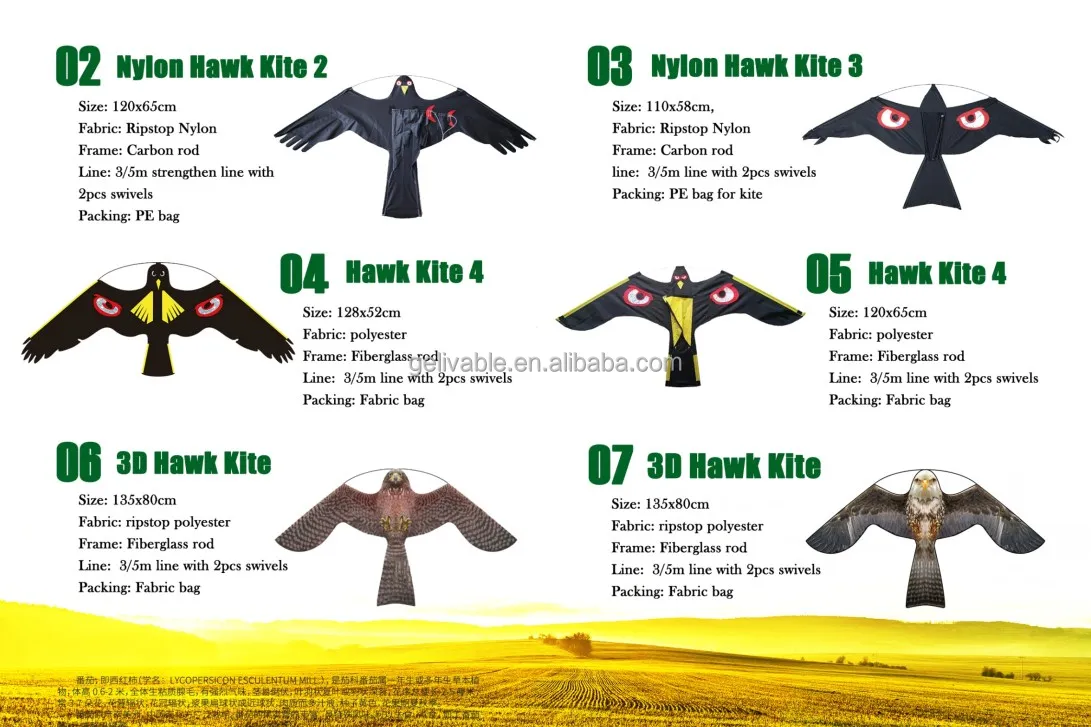 Pest Control Repellent Pest Control Product-Yard Decoration Flying Hawk bird scare kite for bird control