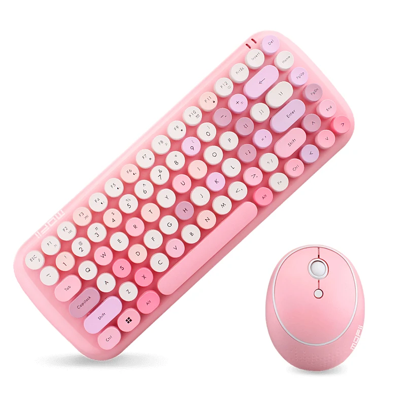 OEM Professional Retro 2.4G Wireless Laptop Computer Keyboard Mouse Combo Set for Young People