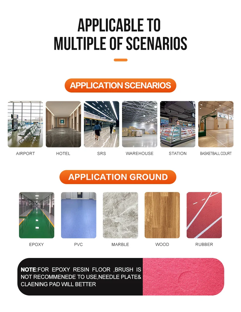 Gaoge F530 Industrial Professional Ceramic Tiles Pressure Washer 55/60L Cleaning Equipment Hand Push Floor Scrubber