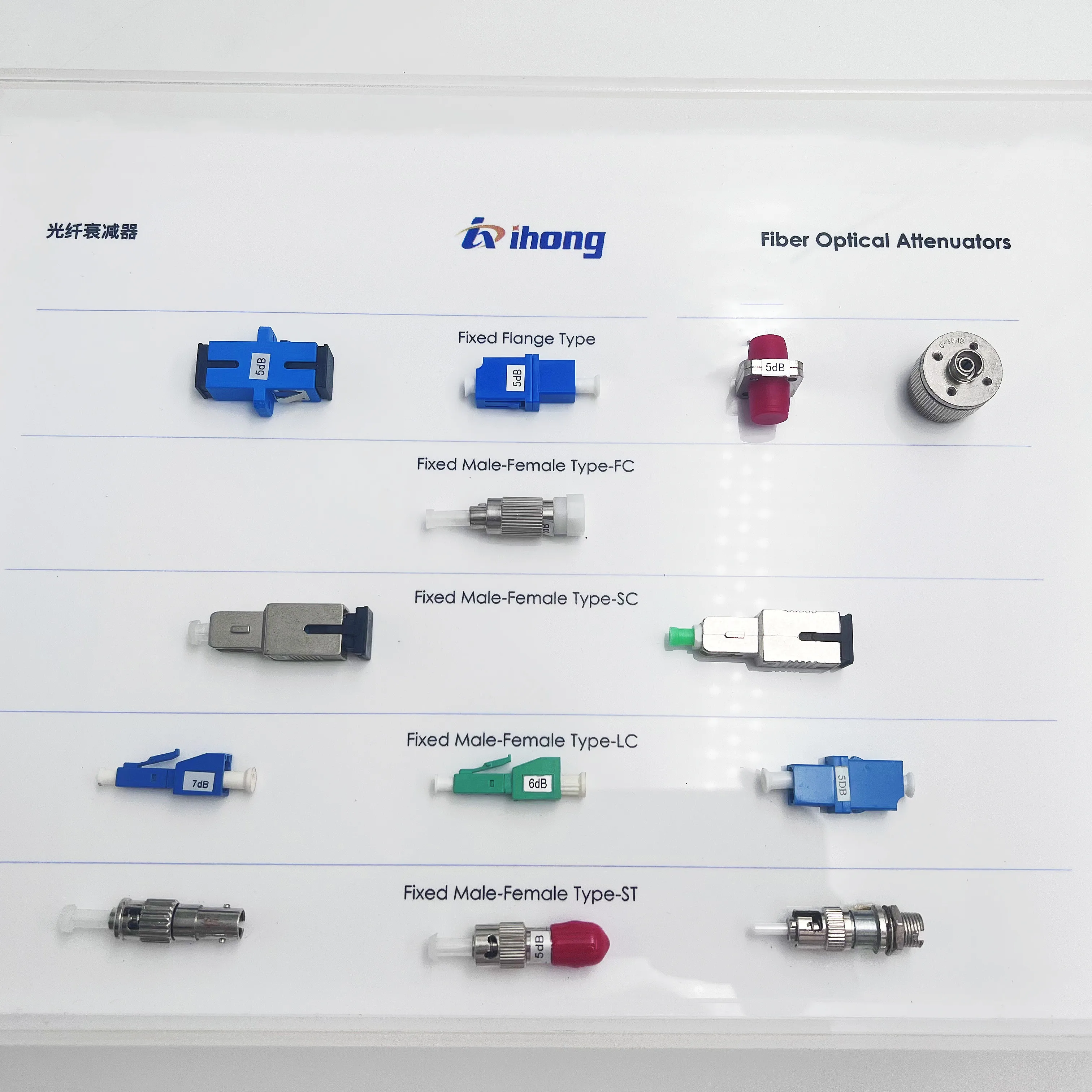 SC/LC/FC/ST type, Fixed Flanged type  Fiber optic Attenuators