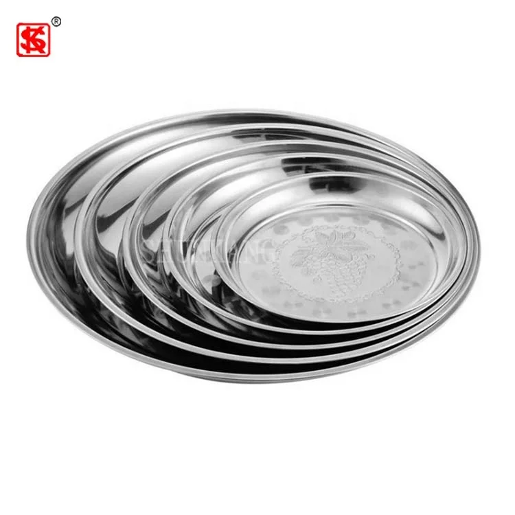 Wholesale Metal Plates For Food Mirror Charger Plates Wedding Fruits Serving Tray