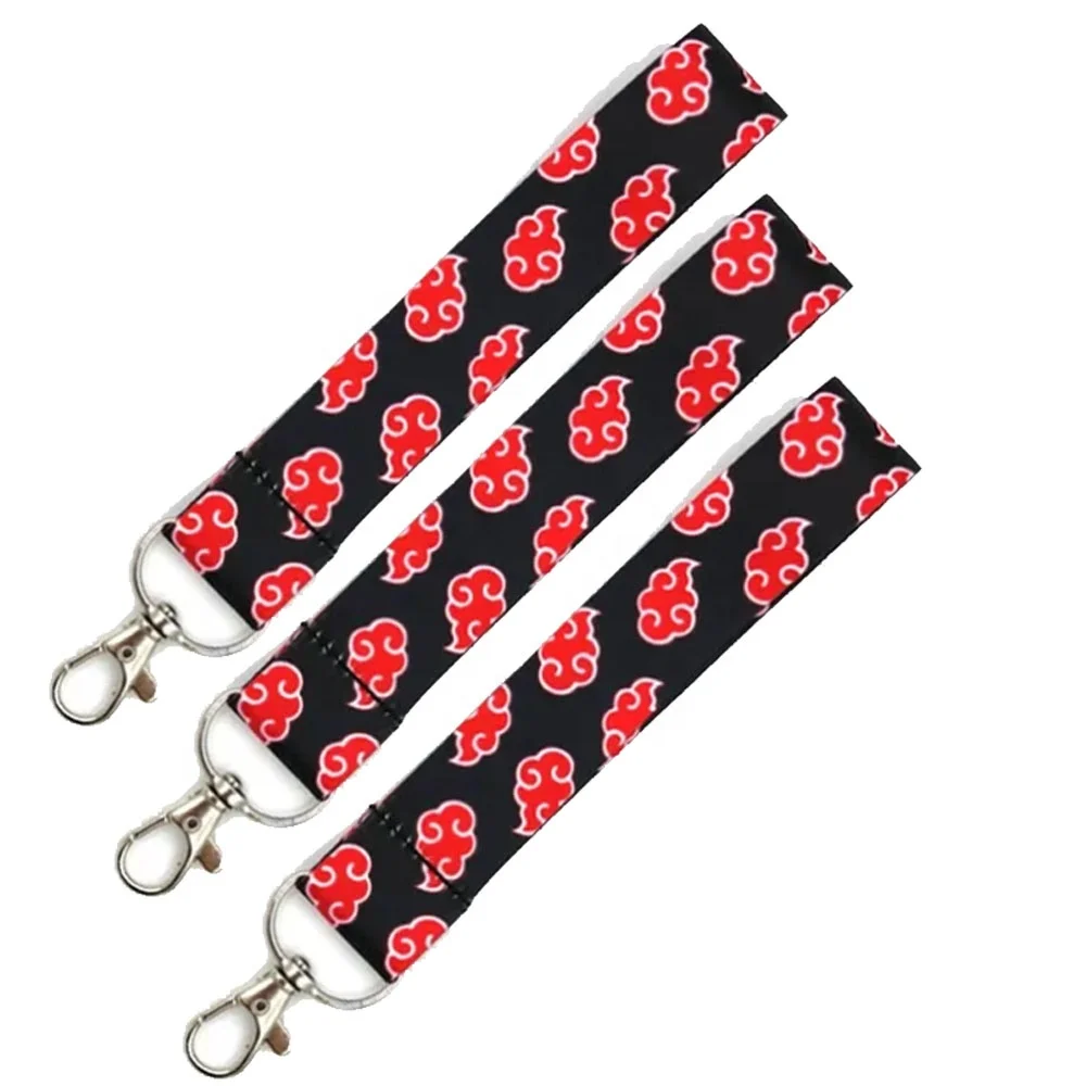 HB custom nylon key neck strap anime short keychain lanyard adjustable hand wrist cute cartoon lanyard keychain