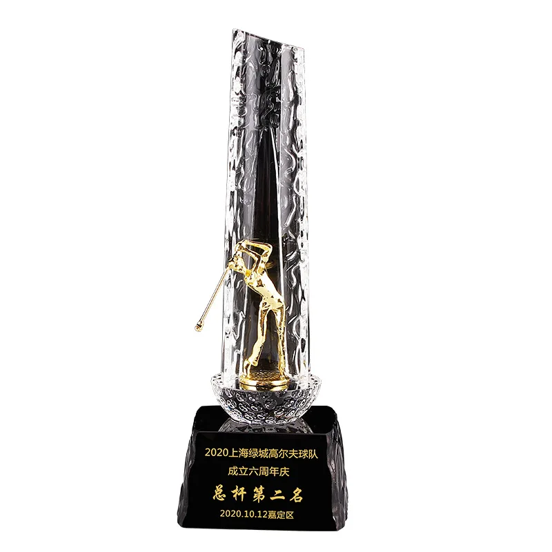 Honor of crystal Metal Eagle Golf Trophy With Crystal Base Award For Souvenir Business Gifts