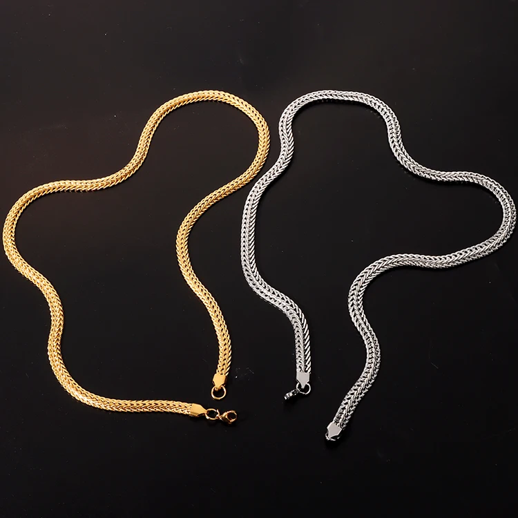 Haosen Customized Men Women Jewelry Accessories 316L Stainless Steel Chain Necklace Crude Chain Link Necklace