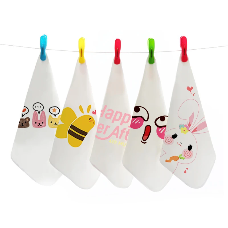 Oem 100% Cotton Or Polyester Microfiber baby bath towels face towels with sublimation printed for kids
