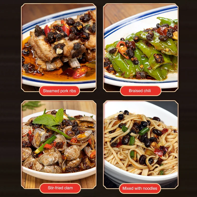 Xiangji No.18 Black Bean Sauce Added Wild Chili Rich Aroma Suitable For Seasoning Full Grain Beans Marinated