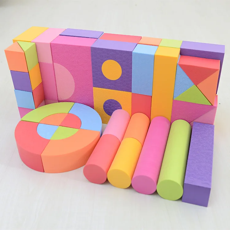 High density 54 pcs 5cm thick soft eva foam block baby kids toys toddlers eva block