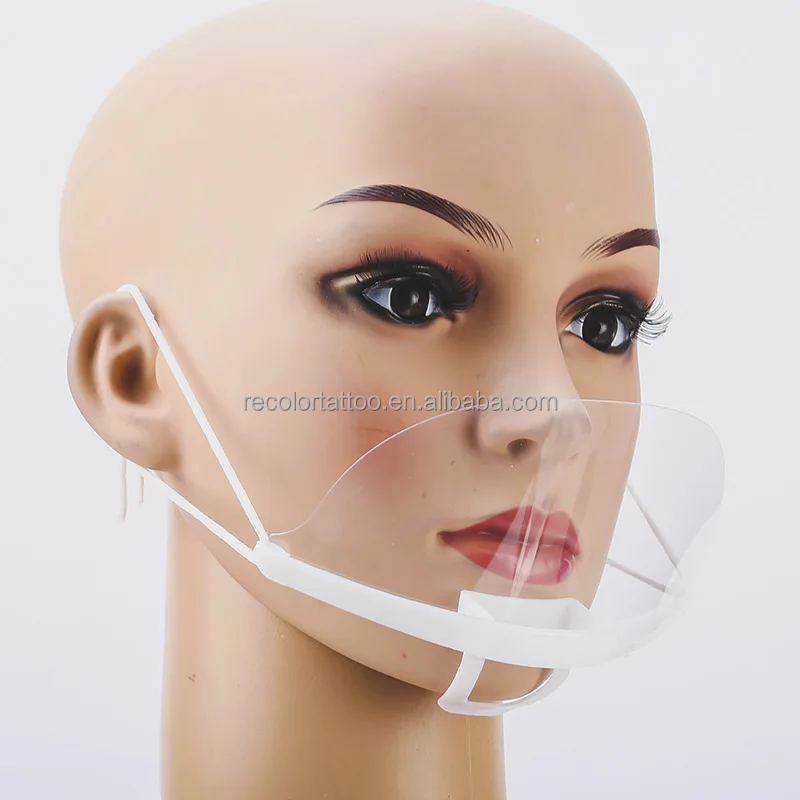 Private Label Transparent Anti-fog Mask Shield Microblading Makeup Plastic Anti-saliva Mouth Shield Beauty Tattoo Accessory