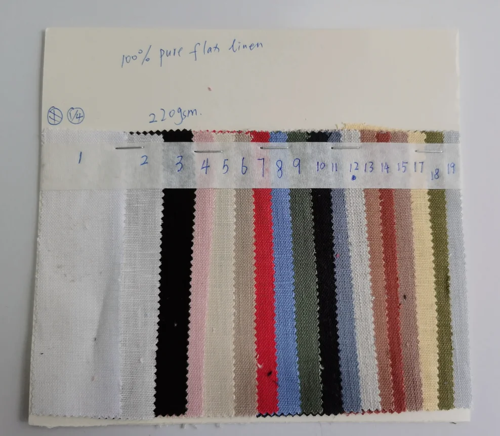 French pure linen stretch fabric with stone washing or printing for wholesale