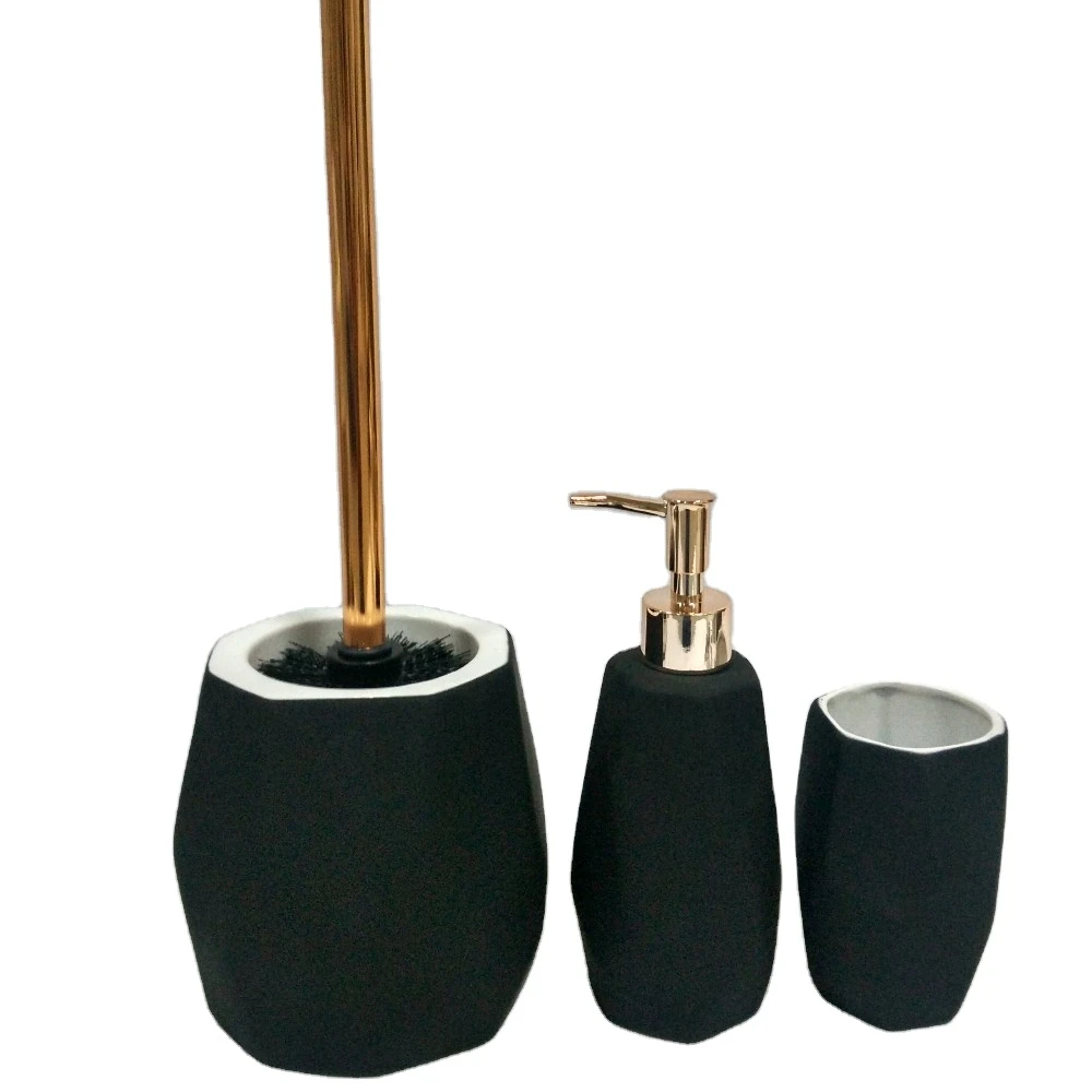 Rubber Paint Bath Set ceramic soap dish tumbler dispenser toilet brush holder bathroom set porcelain