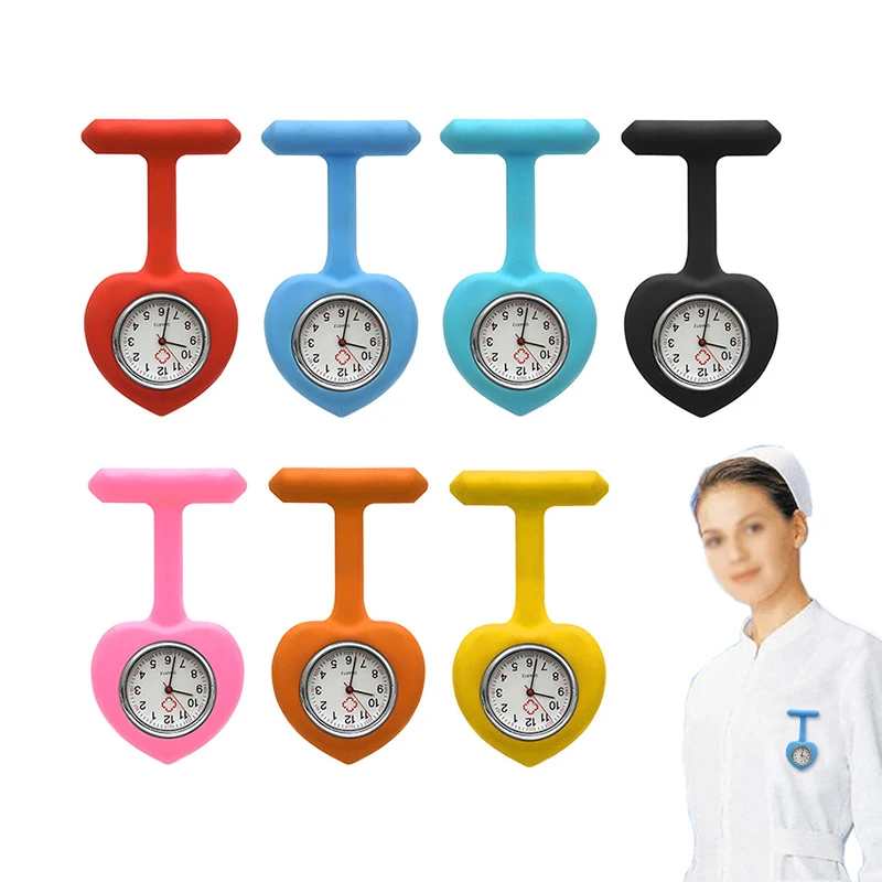 Portable Jam Tangan Stainless Steel Brooch Digital Breast Pocket Clip Silicone Nurse Watch