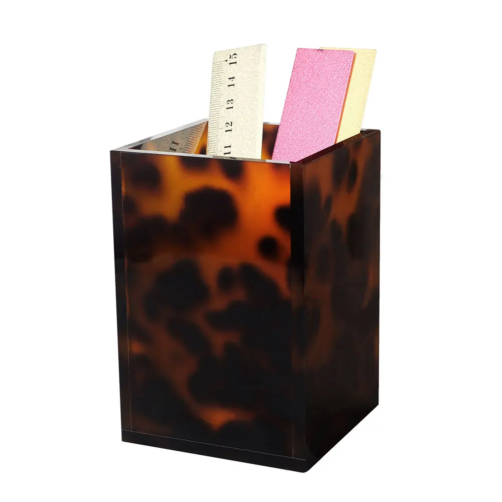 Tortoise Container Cup Brushes Pot Desk Organizer Twilight Pen Pencil Holder