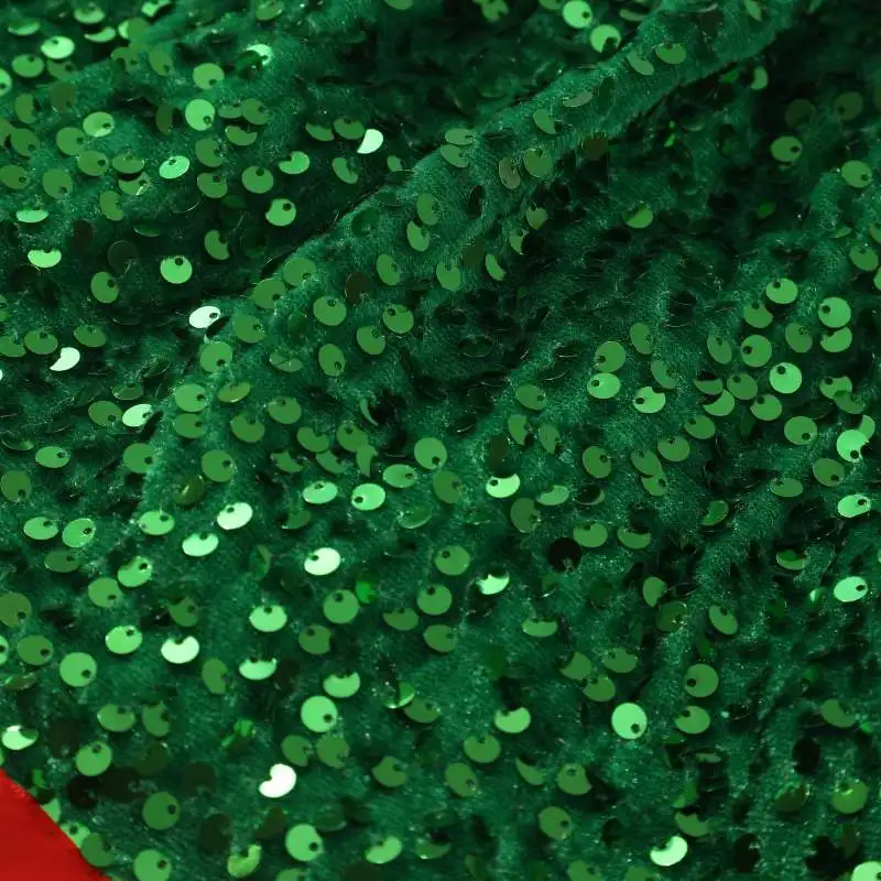 2024 New Style Christmas Green Baby Girl Sequin Tutu Skirt Wholesale Dance Performance Tutu For Children