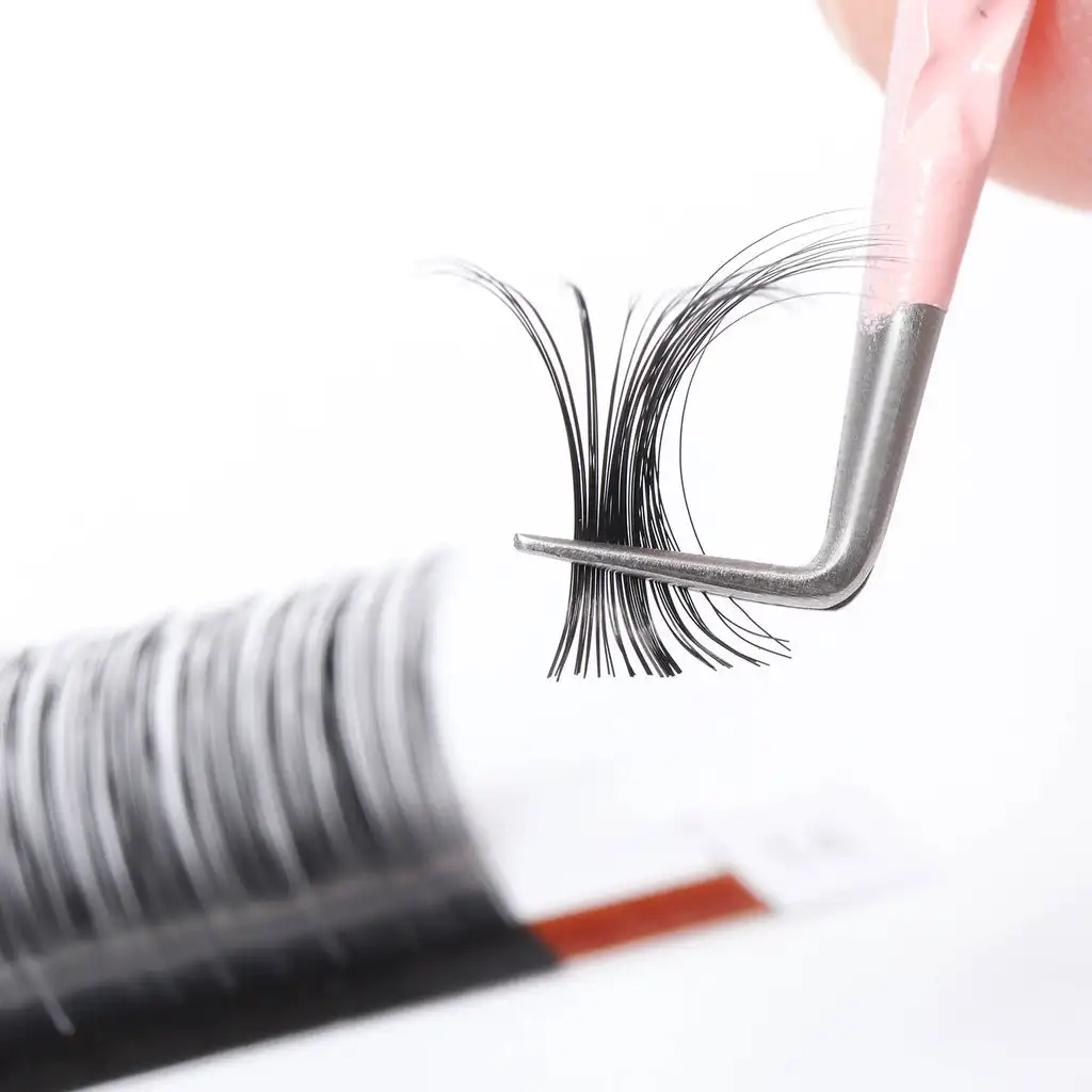 Korean PBT Fiber matte black cashmere lash extensions volume trays 3d volume lashes mink eyelashes extension russian volume lash