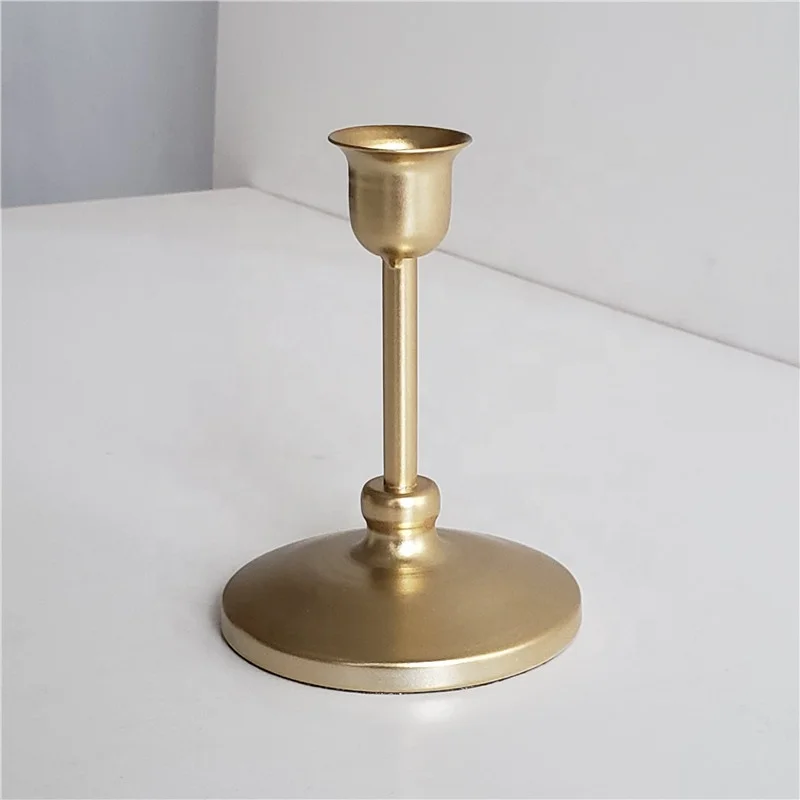 High Quality Black and Gold Metal Candle Holder Iron Cheap Decorative Candlestick For Home Decor