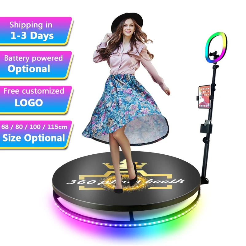 2022 New Fashion 360 Photo Booth Automatic Portable Camera 360 Degree Photobooth Video Spin Photo 360 Booth With Flight Case