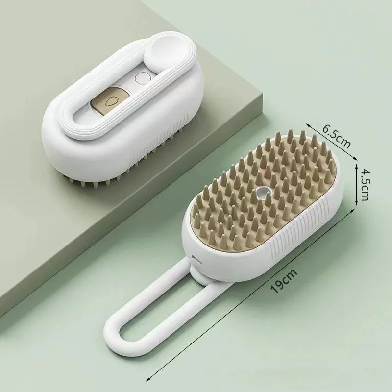 3 In 1 Electric Spray Massage Rechargeable Fur Hair Removal Pet Grooming Cats Dogs Comb Steam Brush Paw Shape Cat Brush