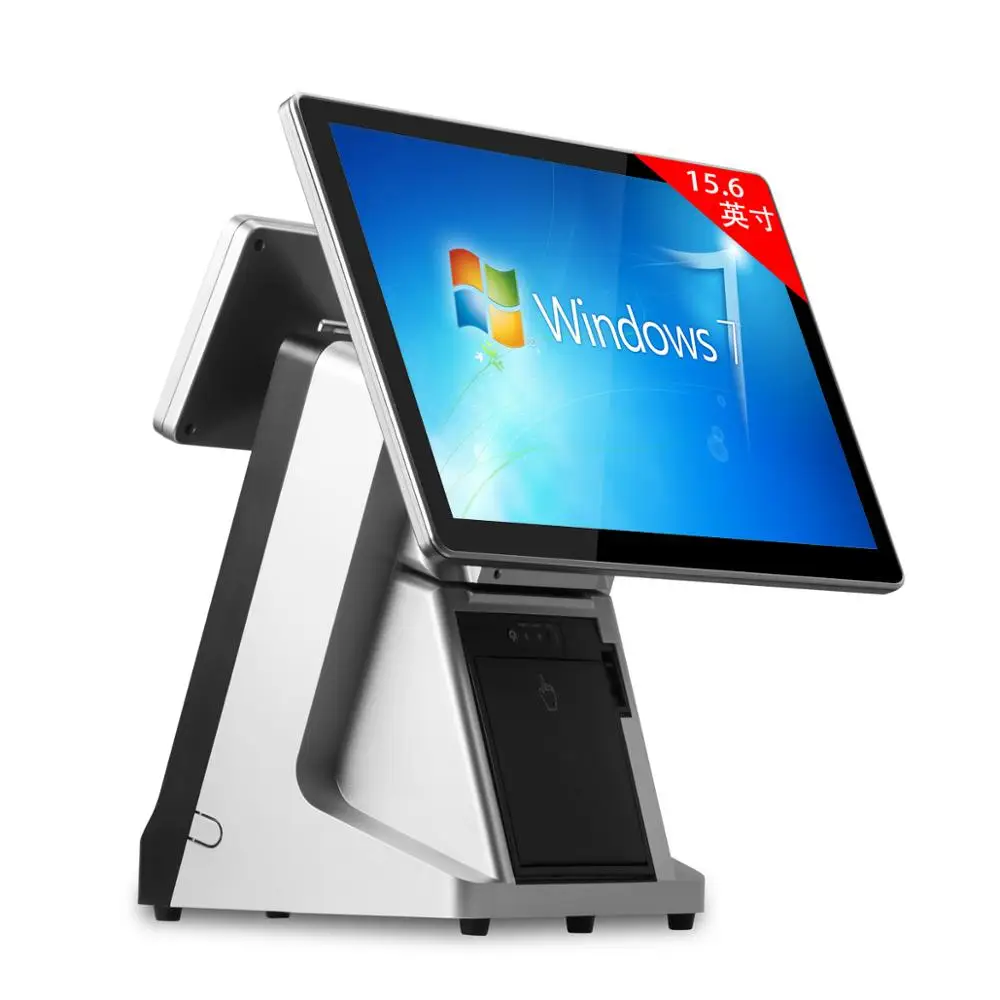 15 дюймов двойной экран POS кассовый аппарат windows Ресторан биллинг машина сенсорный точек продаж