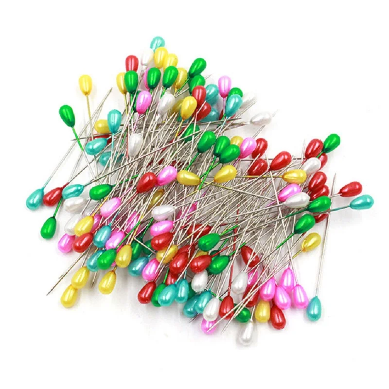 Hot selling OEM color sewing knitting needle pin water drop pearl shaped needle pin