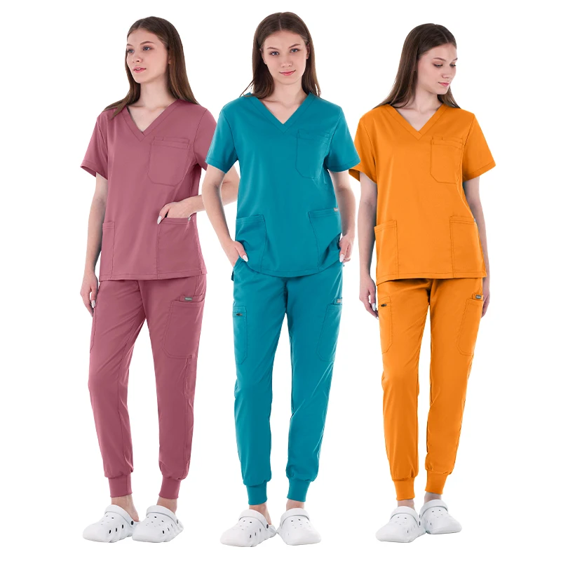Niaahinn Three-Pocket Scrub Top Scrub Hospital Uniforms Scrubs Set Hot Sale Washable Soft Fabric Nursing Uniform Sets