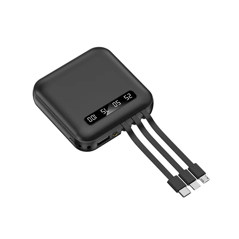 Small Promotional Gifts  10000mah Type-c Power Bank Battery Portable Charger OEM Power Banks with Three Cables