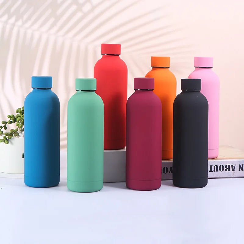 Food Grade BPA Free 500ml 750ml Double Wall Small Mouth Stainless Steel Sport Flask Water Bottle
