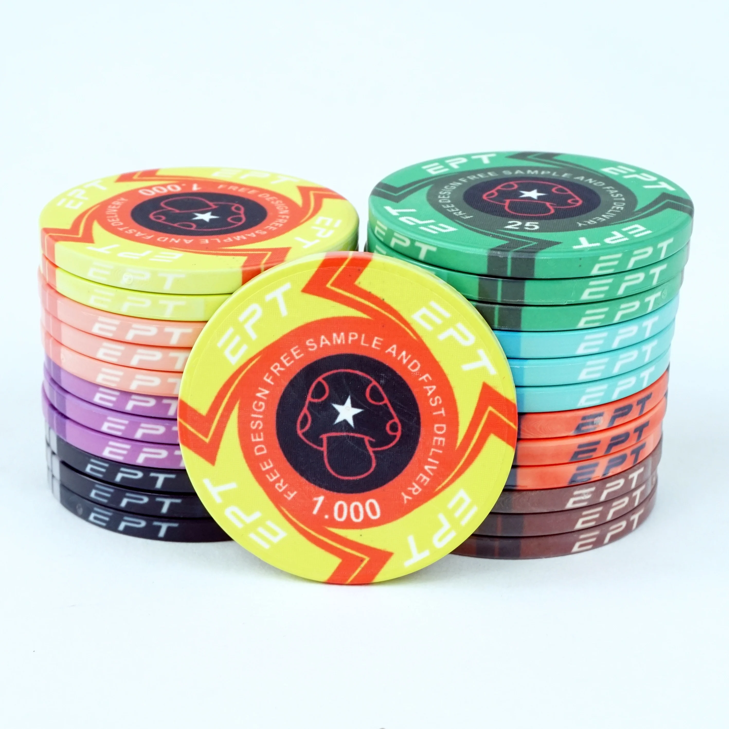 
Factory Price Casino Poker chips Ceramic Material EPT Chip Poker 39*3.5mm With No Value For Sale 