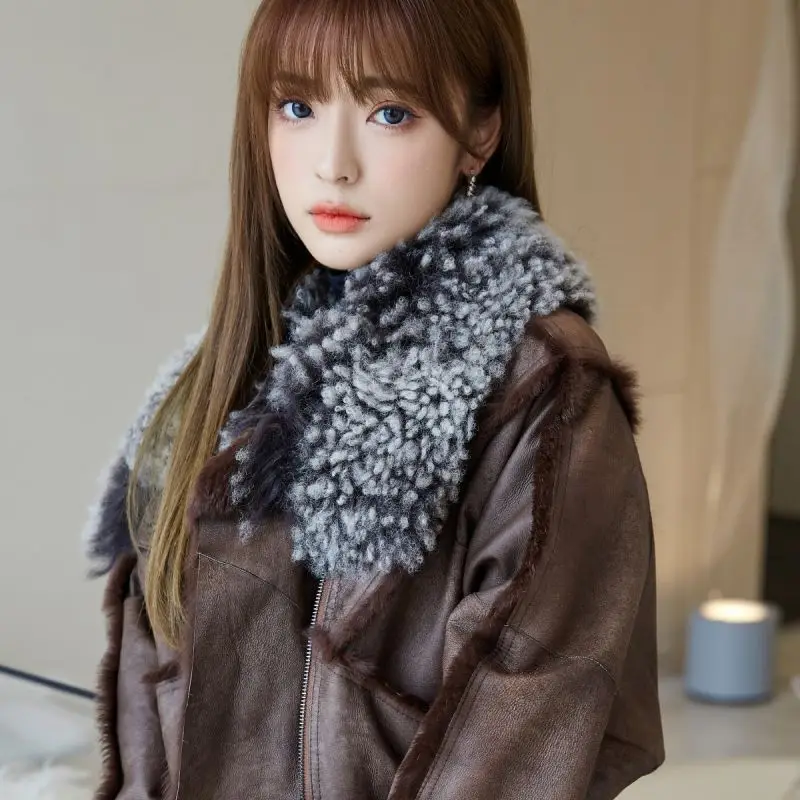 Plus Size Winter Real Fur Leather coat Warm woman leather coat blazer natural fox fur coat and real sheepskin woman fur jacket