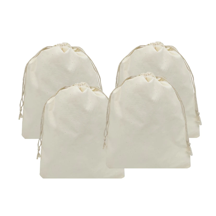 Large Linen Ecological Gauze Halloween Candy Christmas Sack Cotton Calico Drawstring Bags