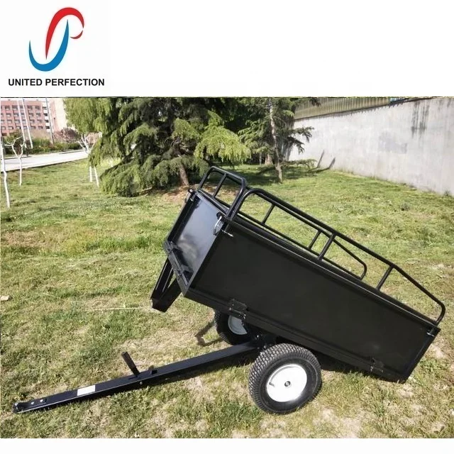 500KG 17 CUFT flat bed good price heavy load ATV/UTV garden STEEL trailer dumping garden trailer buy garden trailer
