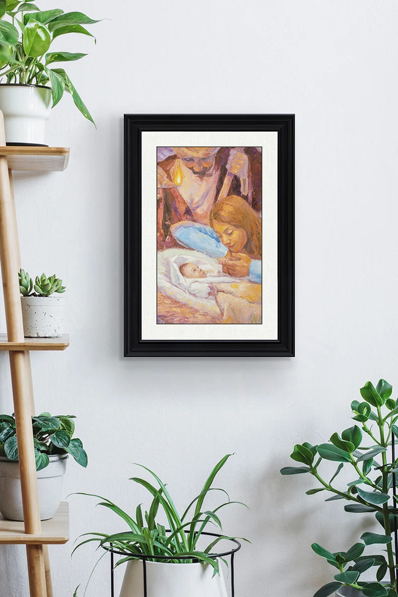 Jesus Christ, Healing Girl at Feet Religious Christian,3D Giclee Printed Brushstroke Texture that Resembles Hand Painted