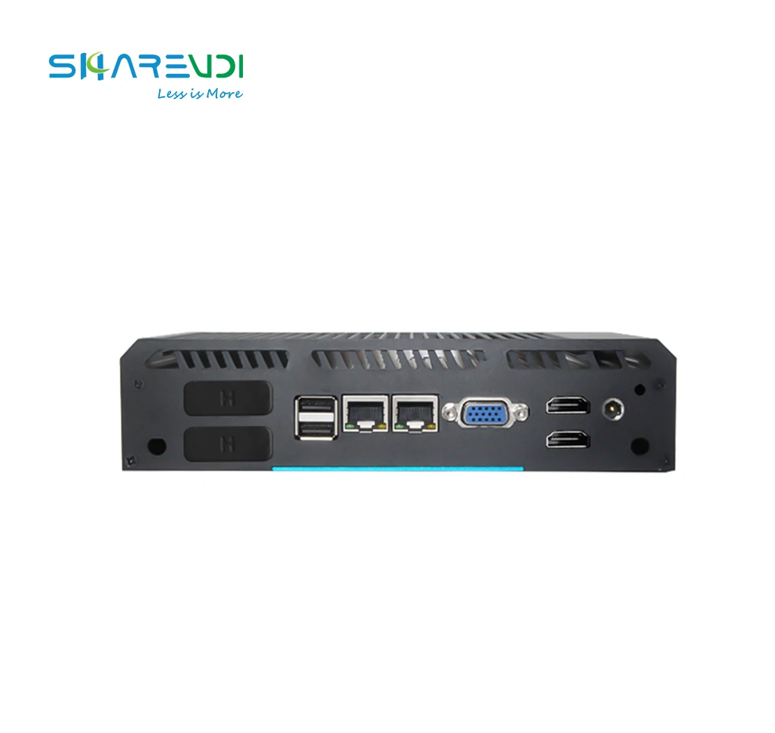 
Wholesale Quad Display Fanless Dustproof MINI PC with 4 RS232 and 2 LAN Port 