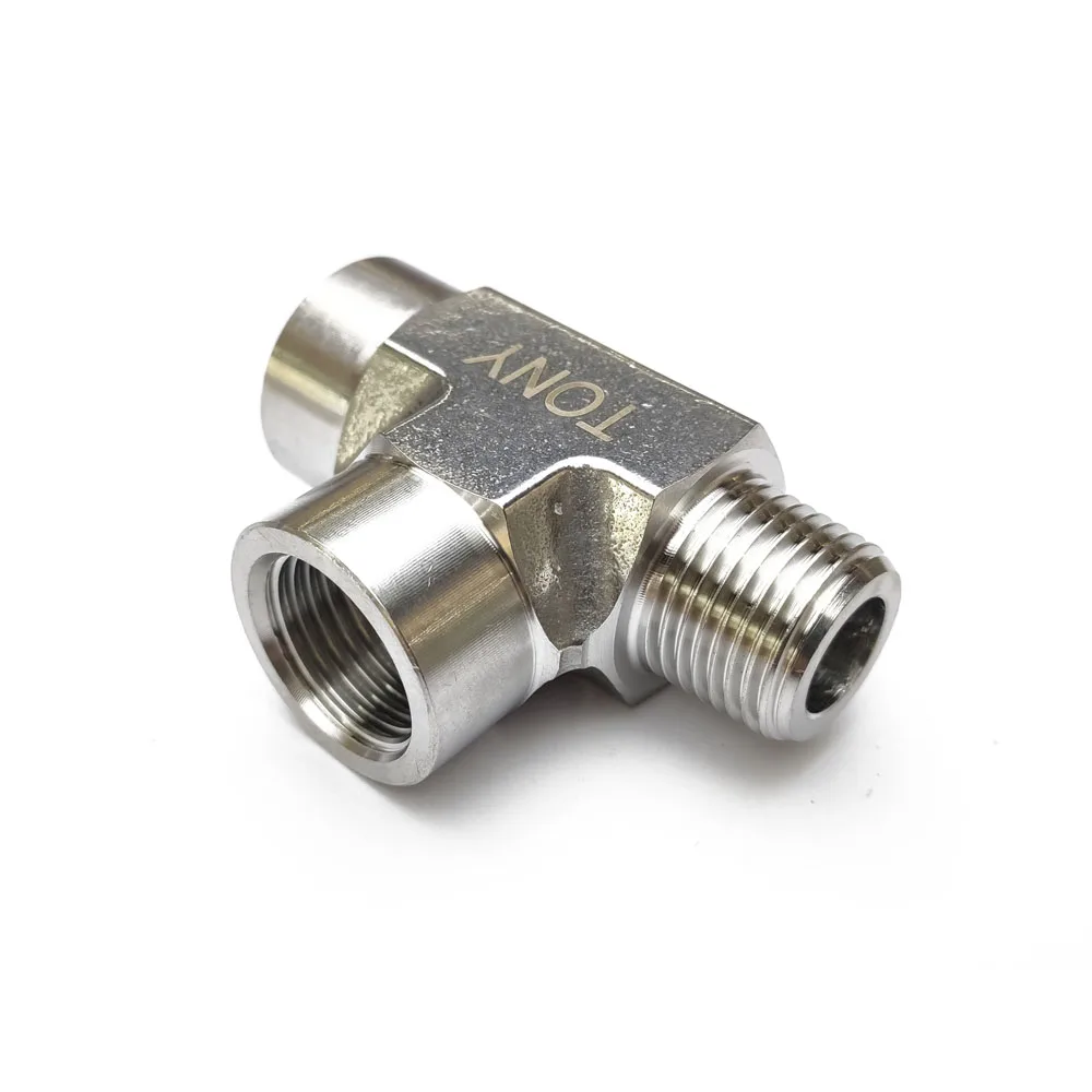 TONY Stainless Steel Male Street Tee Pipe Fitting SS304 SS316 High Pressure 10000Psi Threaded Pipe Fitting