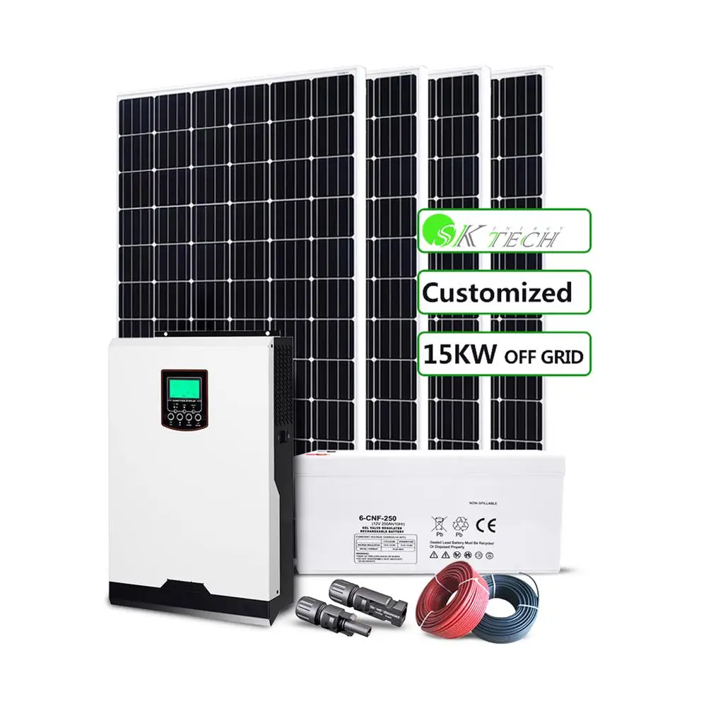 15Kw Super Capacitor Solar System 150Vdc 550Vdc 20Kw 30Kw 48V Battery Offgrid Solar Power System Home With Full Mounting Tools