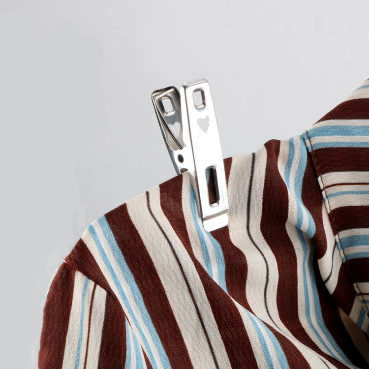 Stainless Steel Spring Clip Multi-Purpose Clothes Peg Flat Mouth Socks Clip Trousers Clip