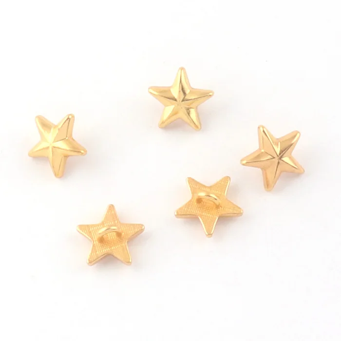 Star Shank Button Clothing Accessory Metal Alloy Button for clothing and Doll Toy