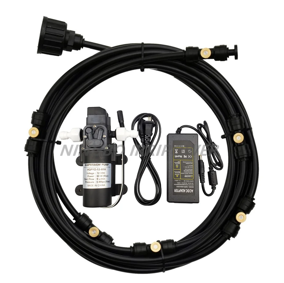 Mist cooling kit parts AC/DC 12V 5A adapter and 12V DC voltage 60W diaphragm pump