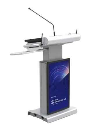 Double-screen Integrated Pulpit; Auditorium Electronic Lectern Stand; Audio Visual System Event Podium