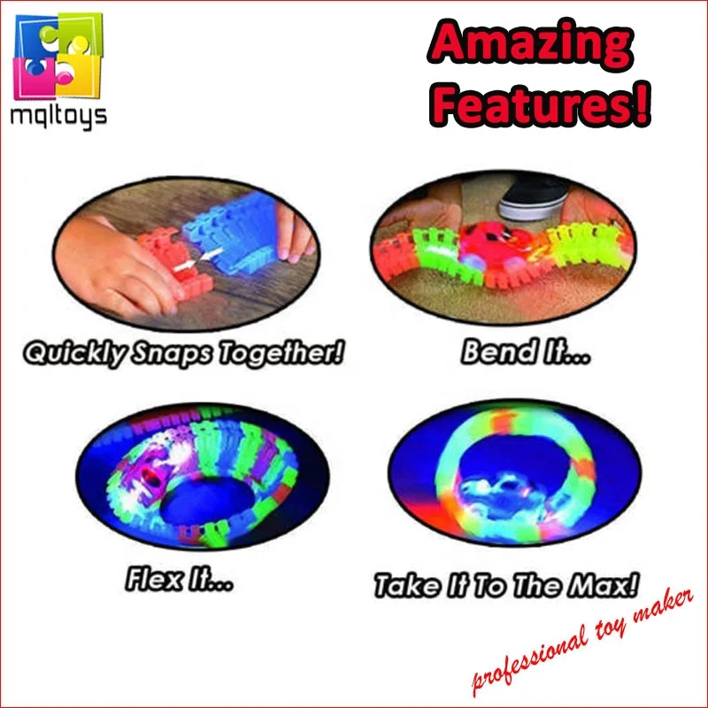 168PCS Bendable racing track 360 loop track set with light up car