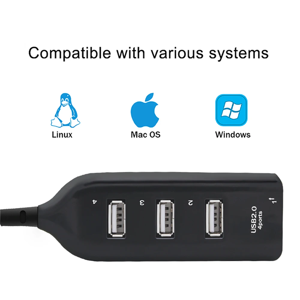 4 порта USB концентратор 2 0 Мульти разветвитель Используйте адаптер питания несколько расширитель хаб для