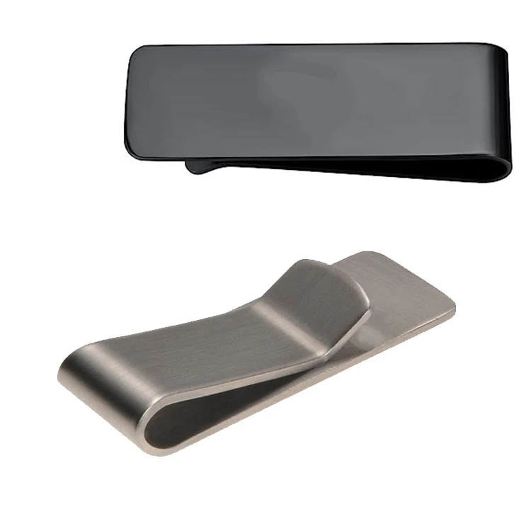 Wholesale Custom Personalized Logo Cheap Classic Stainless Metal  Money Clip Dollar Clamp Easy Carry Cash Holder