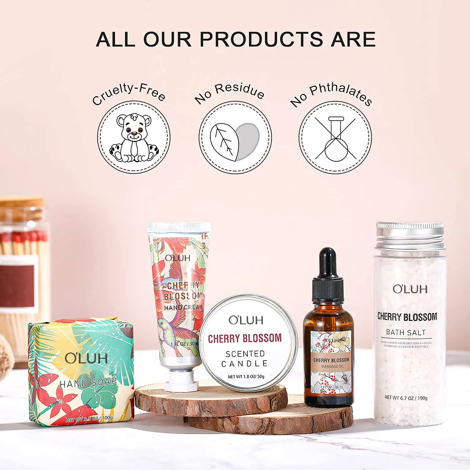 Customized Bath Soap Set Bath Natural Cherry Blossom Spa Gift Set