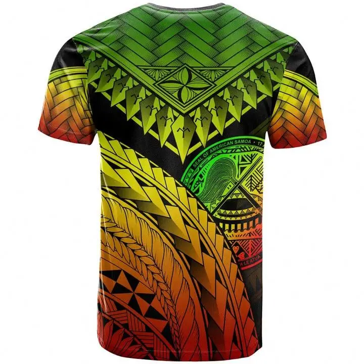 Personalized Custom American Samoa T-Shirts Reggae High Quality Fashion Polynesian Tribal Short Sleeve Plus Size Men Shirts OEM