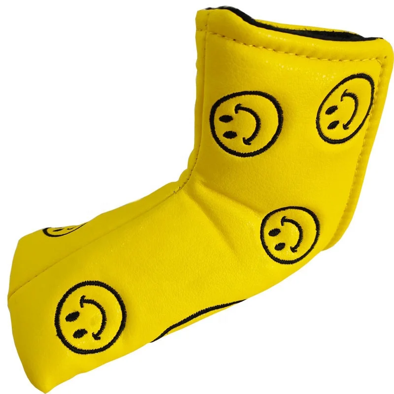 
Cheap Price Wholesale Yellow Custom PU Leather Golf Head covers 