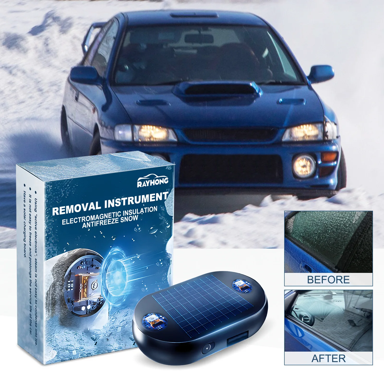 Wholesale Rayhong car windshield rearview mirror defrosting fast melting portable antifreeze and snow removal device
