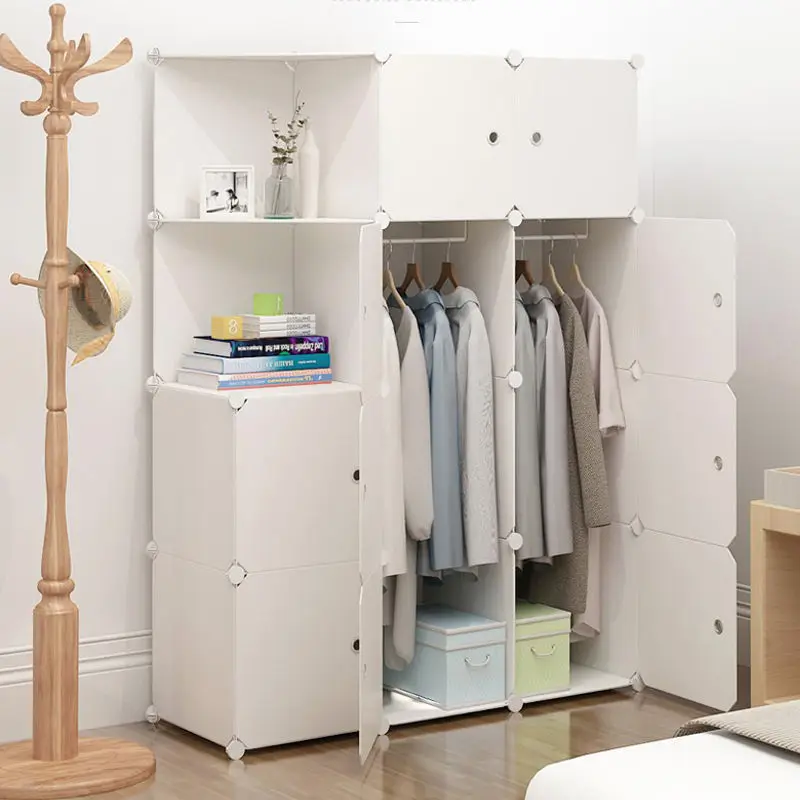 Extra Sturdy Combination Armoire Space Saving Modular Storage Cabinet Clothes Cabinet For Hanging Clothes