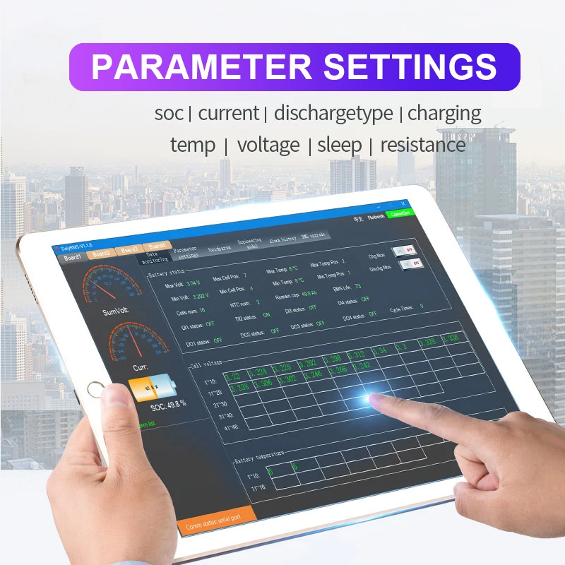 Deligreen Бестселлер Смарт BMS с вентилятором 4S 12V Lifepo4 плата защиты батареи 80A 100A 120A RS485 приложение